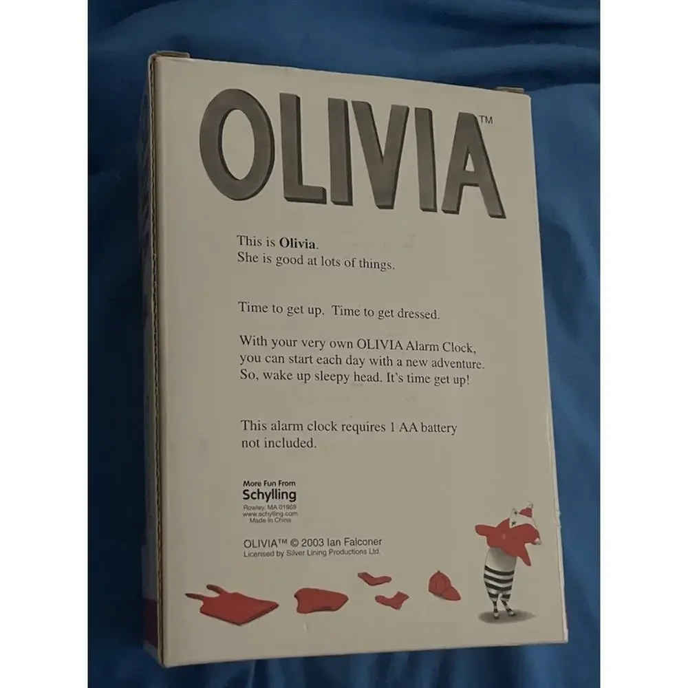 Olivia Red Enamel Alarm Clock - Edwin The Cat - Olivia, The Pig